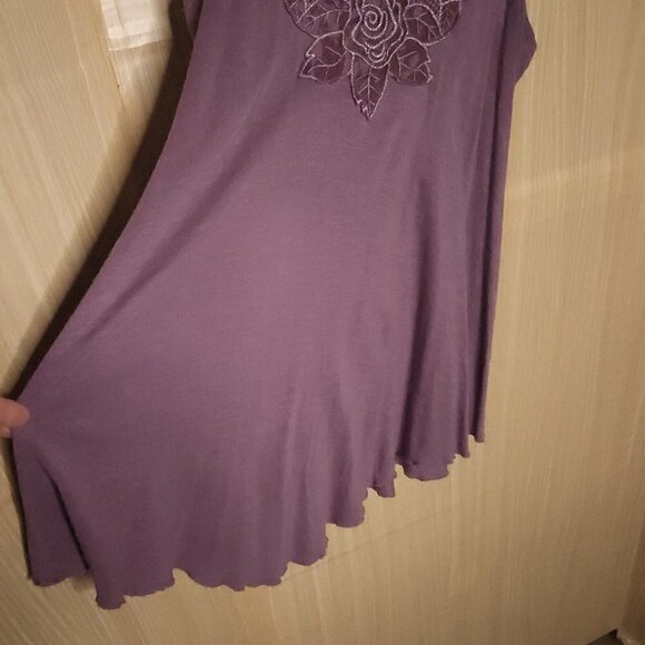 Eyeshadow Womens Purple Boho Flowy Embellished Tank Top Medium - Picture 4 of 7